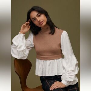 NWOT - Anthropologie Ruffled Layered Top